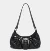 2024 Spring Retro Y2K Wasteland Style Two-Tone Leather Shoulder Bag