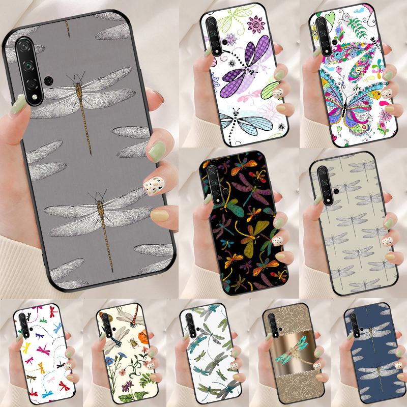 Цветочная разноцветная стрекоза для Huawei Nova 12i 12s 7i 8i 11i 9 10 SE Y90 Y60 Y70 Y72 Y61 Y91 P30 P40 Lite P60 Pro Чехол