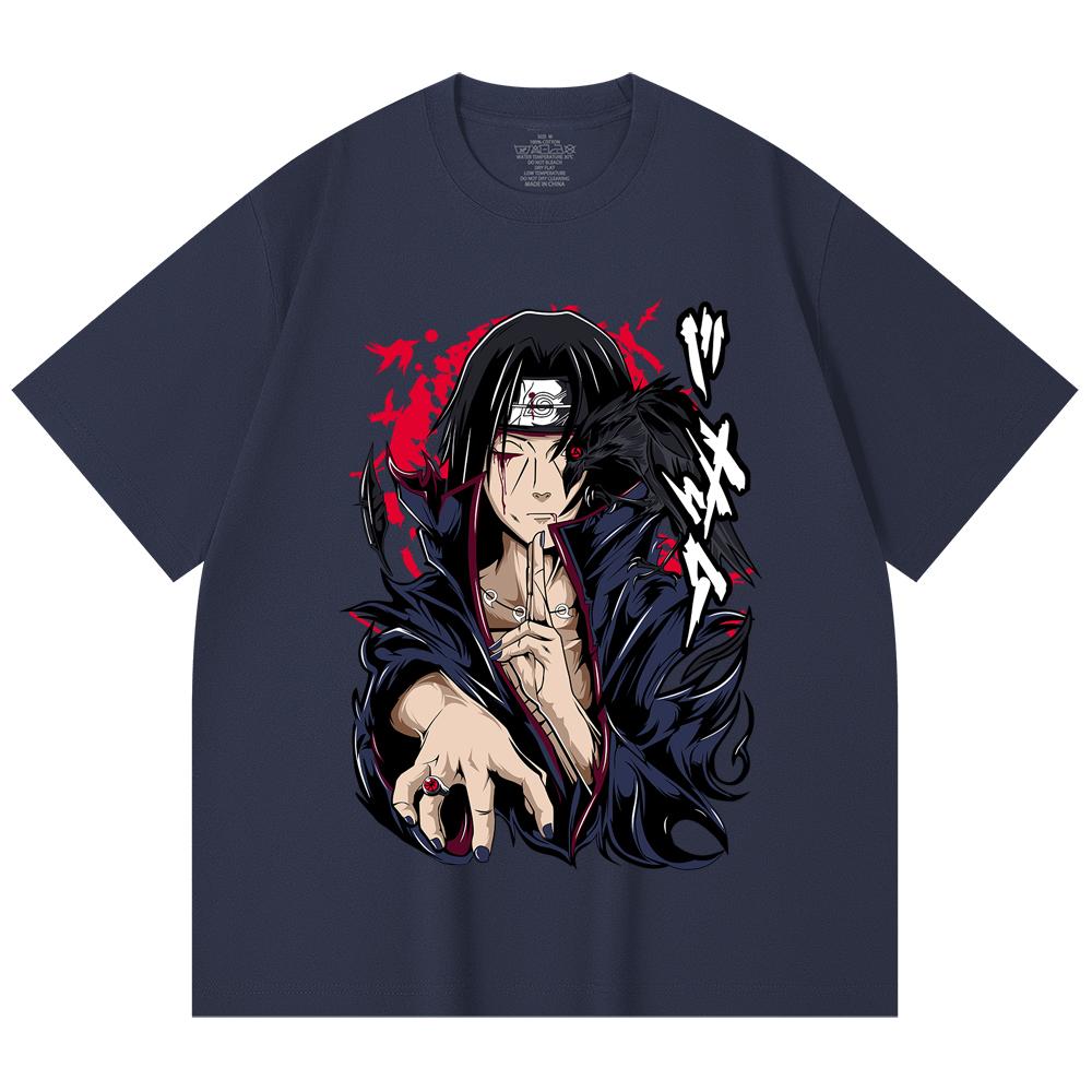 230 Gsm 100% Cotton Naruto V3 Itachi Print Unisex Heavy Cotton T Shirt