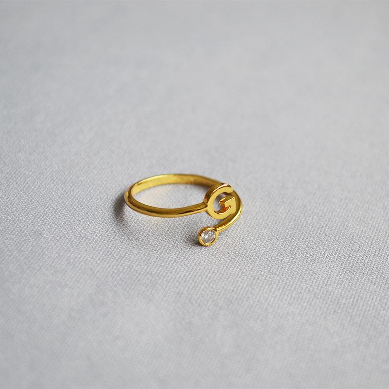 2019 Exquisite Adjustable Initial Ring for Women - Stackable Open Design for Index Finger