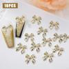 10 шт. металлические банты для дизайна ногтей, очаровательные 3D сплавы, золотые ленты с бантом, детали декора для ногтей, роскошные аксессуары для маникюра Diy