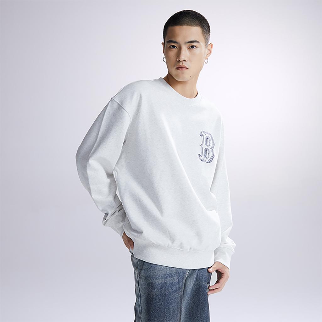 New MLB Boston Red Sox Sweatshirts Unisex Light Gray 3AMTB0434-43MGL