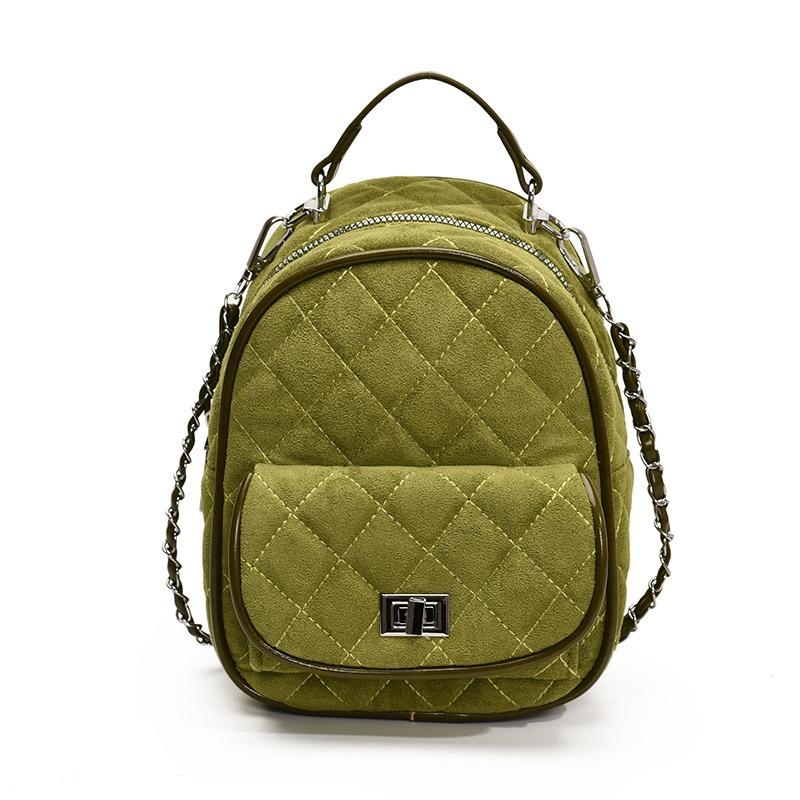 Rhombus Chain Backpack Women's Fashion Niche Design Leisure Student Shopping Mini Travel Matte Backpack