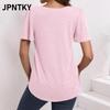 Женские модные повседневные блузки и рубашки JPNTKY, однотонные, с принтом, с коротким рукавом