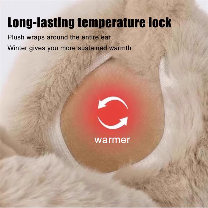 1pc Solid Color Soft Plush Ear Warmer Winter Warm Earmuffs Fashion Ear Cover Outdoor Cold Protection Ear-Muffs Folding Earflap