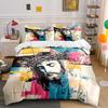 Religious Art with Crown Pattern Bedding Duvet Cover Set Duvet Cover Pillowcases (1*Duvet Cover 2*Pillowcases, Without Duvet Insert)
