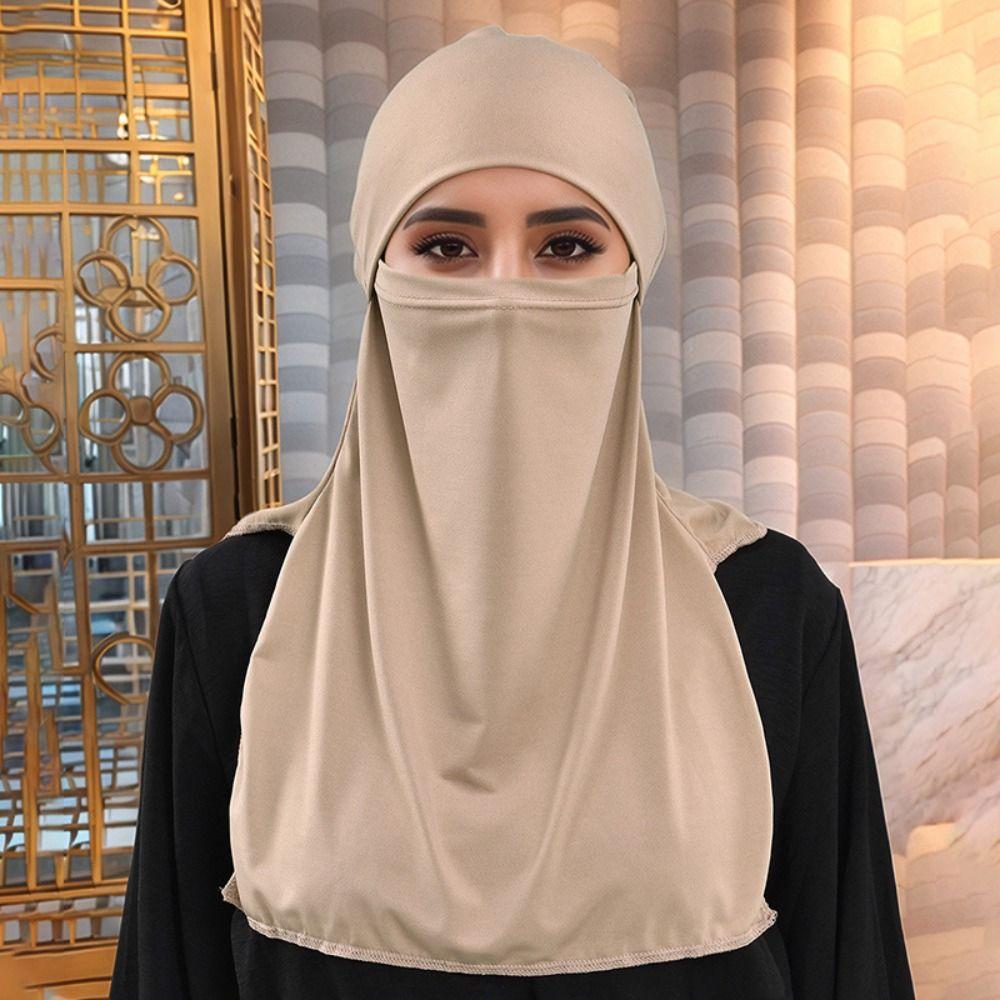 Plain Design Muslim Hijab Thin Instant Turban Stylish Headscarves Daily Use