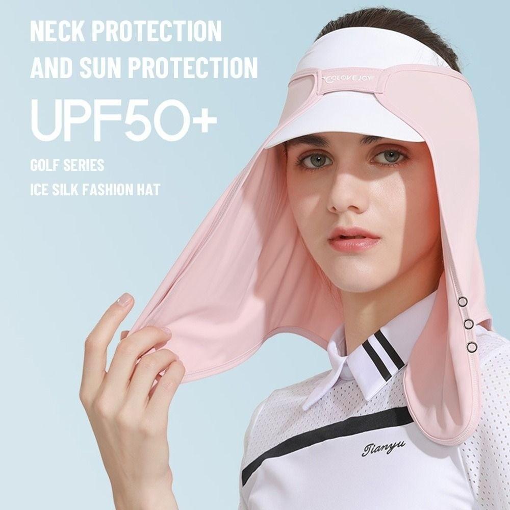 UPF50+ Bucket Cap Neck Cover Scarves Mask New Ice Silk Scarf Summer