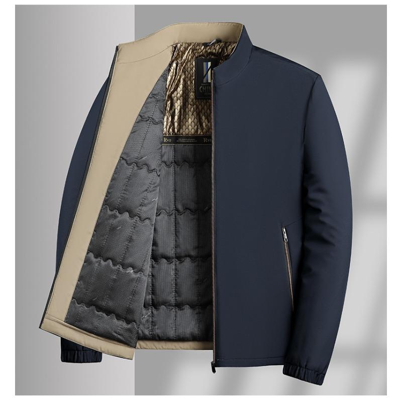 Осенние и зимние куртки для мужчин Модные Business Casual С воротником-стойкой На молнии Кардиган Топы