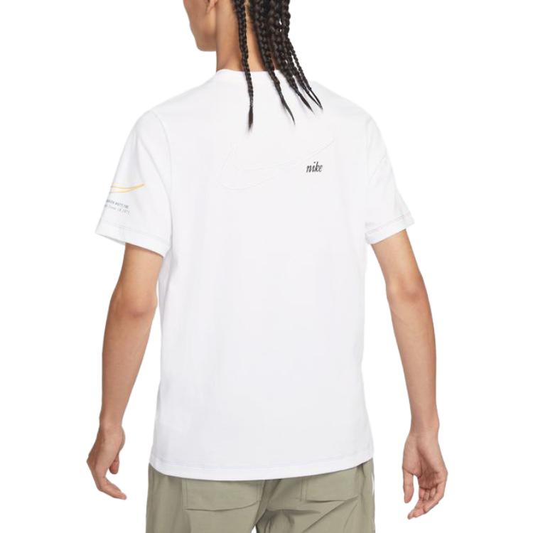 Nike T Shirts Men's White Crew Neck Moderate Straight Fit DV2655-100
