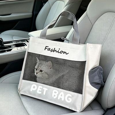 Mesh Pet Tote Bag Soft Breathable Cat Shoulder Bag Lightweight Pet Carrier Bag Camping