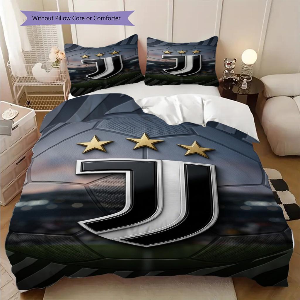 Juventus Stripes: Bold Dynamic Bedding (1 * duvet cover + 2 * pillowcase, without core) Christmas birthday gift Soft and comfortable