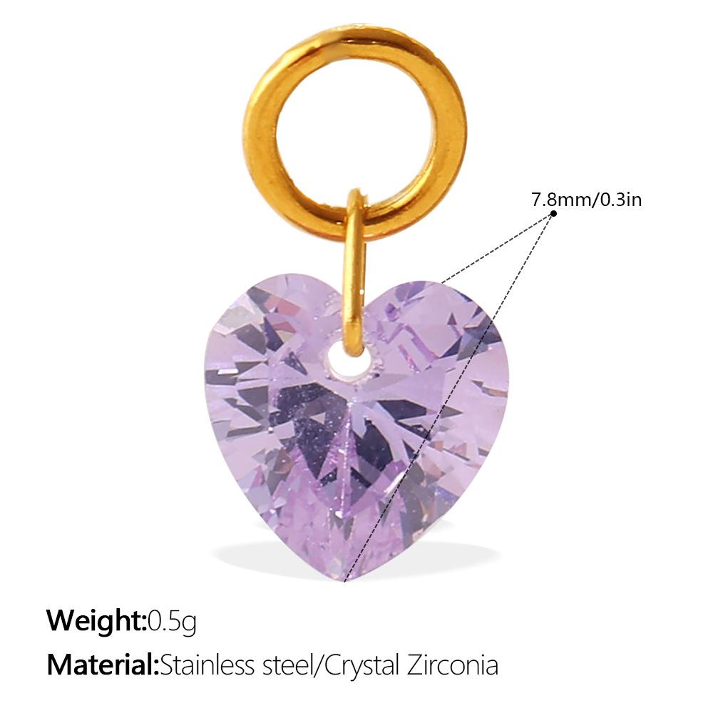 Подвеска Zircon с цветным сердцем в стиле легкой роскоши, цветной DIY-шарм для браслета, ожерелья и серег