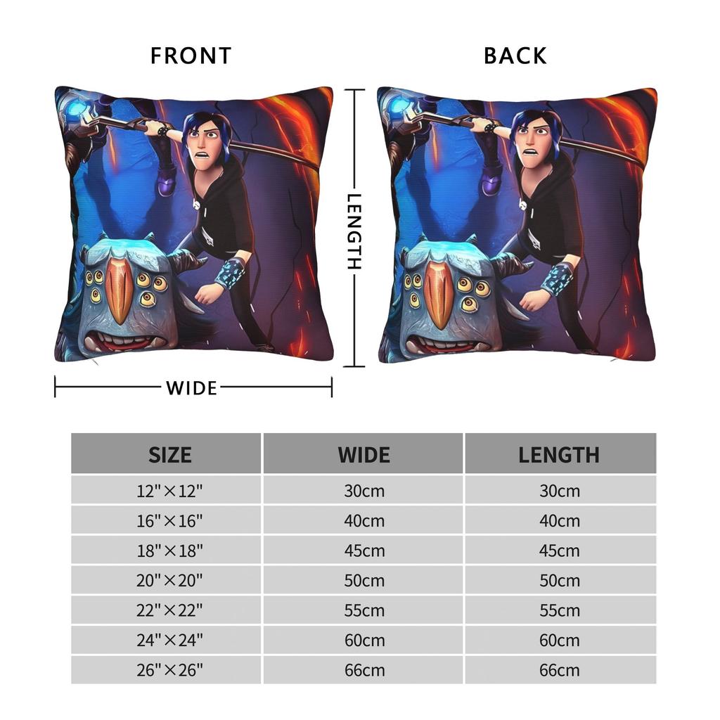 Trollhunters Tales Of Arcadia Pillow Case Soft Pillow Cover Novelty Pillowcases For Couch Sofa Bedroom