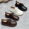 Handmade Leather Single Shoes Round Head Small White Shoes Soft Bottom Shoes
