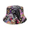 Spring/Summer Nostalgic Tape Print Bucket Hat Classic Reversible Graffiti Fisherman Cap Unisex Outdoor Sunshade Fishing Hat