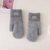 Cute Solid Color Full Finger Mittens Warm Soft Women Gloves Thicken Gloves for Cold Weather