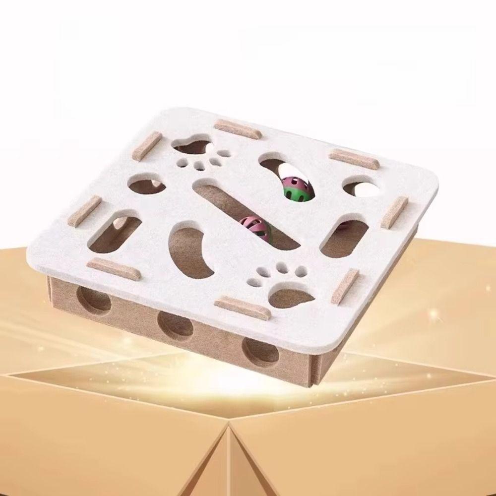 Felt Cat Puzzle Box Compact Size Cat Exercise Toy Durable Pet Entertainment Supplies  Kitten