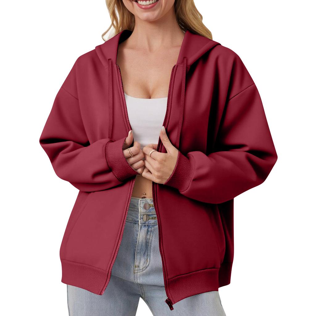Women's Off Shoulder Zipper Hoodie Sweatshirt  Fashion Clothing Casual Jacket