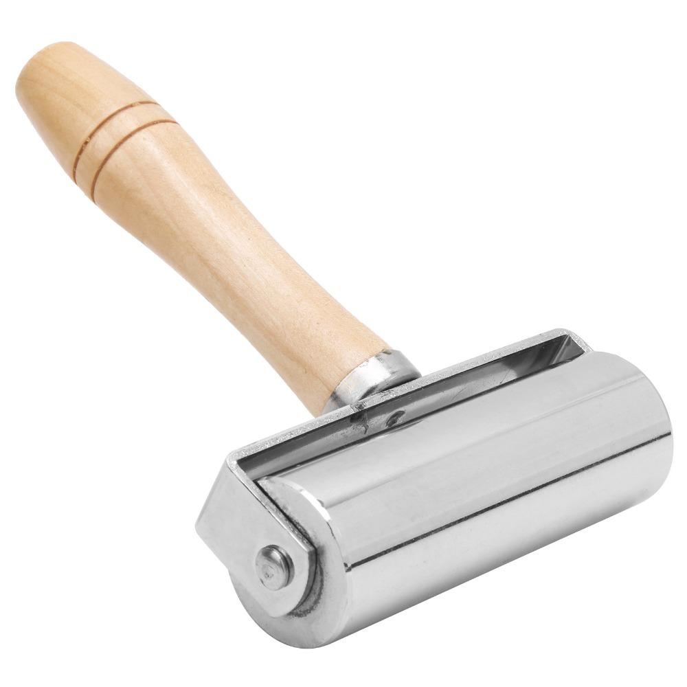 Wooden Handle Leather Seam Roller 100mm / 3.94in Leather Craft Roller For Handmade Hobby