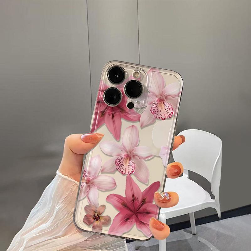 pink lilies Phone Case For iPhone 17 Pro Max Case iPhone 11 13 14 12 15 16E Pro Max 17E Air Clear Back Cover Bumper Funda