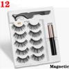 5pairs Reusable Magnetic Eyelashes 5pairs Magnet Mink Eyelashes Magnetic Liquid Eyeliner& Magnetic False Eyelashes & Tweezer Set Tool