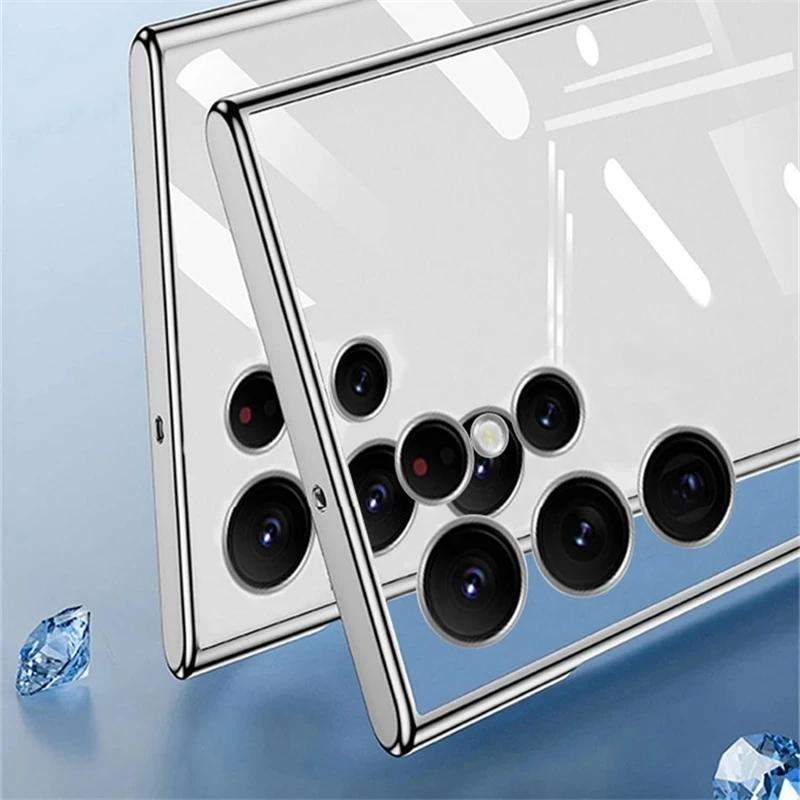 Для Samsung Galaxy S25 S24 S23 Ultra Plus Роскошный Magsafe Plating Прозрачный противоударный магнитный мягкий чехол для Samsung Galaxy S22 S21