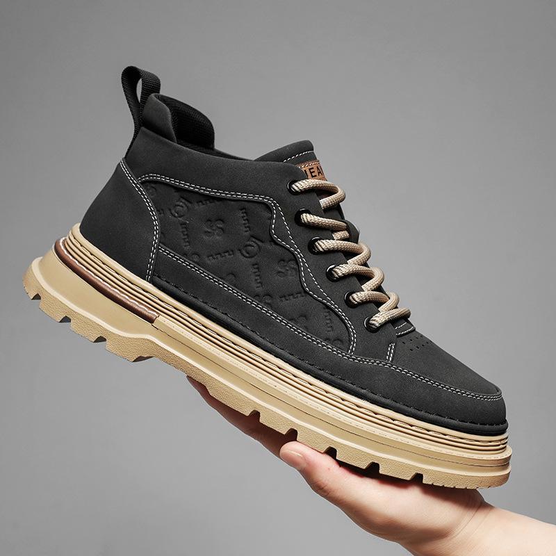 Autumn and winter Martin shoes men's casual tooling shoes trendy men's shoes thick-soled low-top canvas shoes men