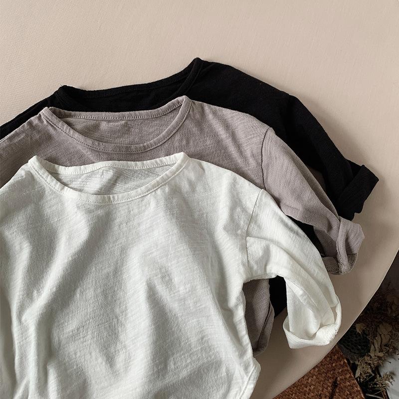 Long Sleeved T-shirt Versatile Korean Base Shirt Girl and Boys Clothing Baby Top