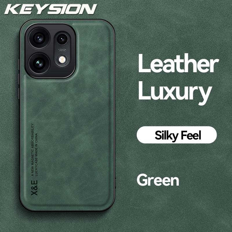 KEYSION Роскошный ретро чехол из ПУ кожи для OPPO Reno16 Pro 5G Силиконовый+ПК Ударопрочный чехол для телефона для OPPO Reno16 F 16 FS 5G