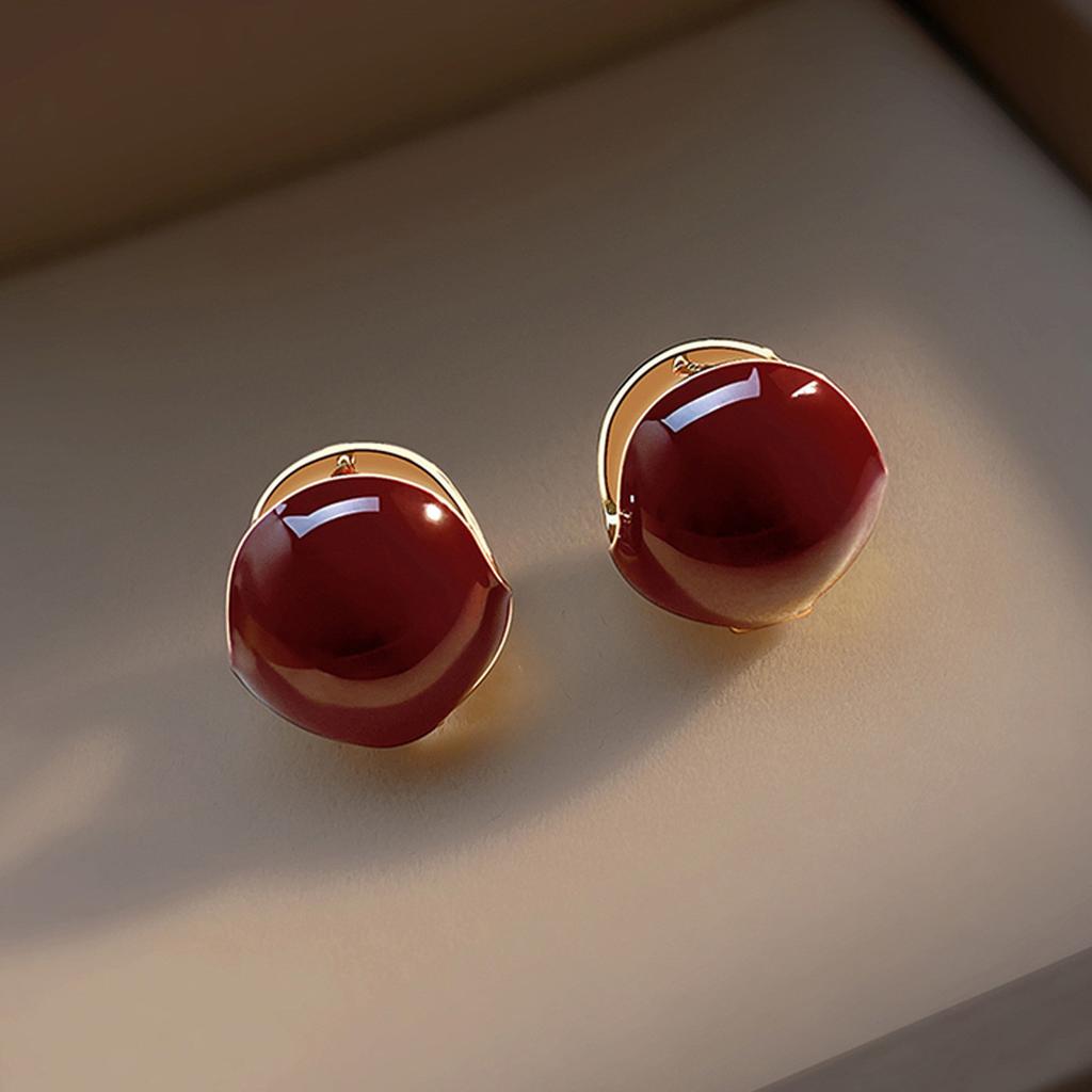 French Earrings, Niche Design, High-End Earrings, Women's Red Temperament, Socialite Earrings