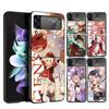 Чехол для телефона Genshin Impact Anime Cover для Samsung Galaxy Z Flip 7 6 5 4 3 5G Flip7 Flip6 Flip5 Flip4 Flip3 Черный Fundas Shell Ga
