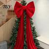 Reusable Event Ornaments Large Burgundy Velvet Bow, Giant Hanging Wall Decor for Birthday Stage Decoration Wedding Backdrop, Christmas Tree
