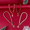 Christmas Imitation Pearl Necklace for Women Fashion Santa Claus Snowman Pendant Clavicle Chain Jewelry