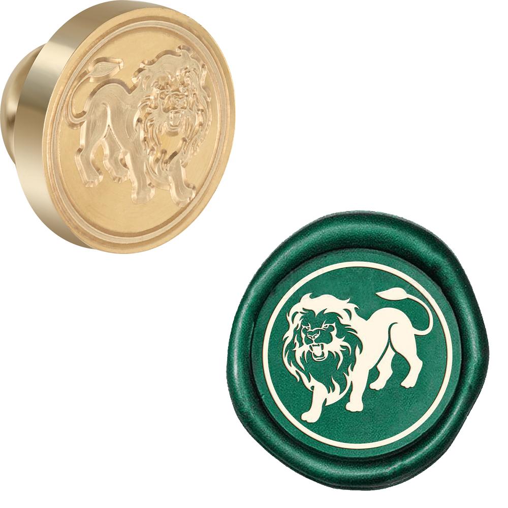 Лев, Краб, Змея, Слон, Дракон Печать из воска Ретро Печать из сургуча Коллекция животных 25 мм Съемная латунная головка для конверта