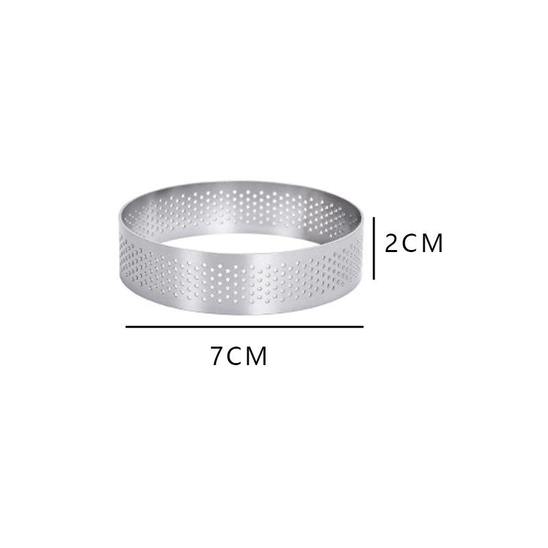 Circular Tart Ring Stainless Steel Tartlet Mold Perforated Fruit Pie Quiche Cake Mousse Mold Kitchen Pastry Baking Mold