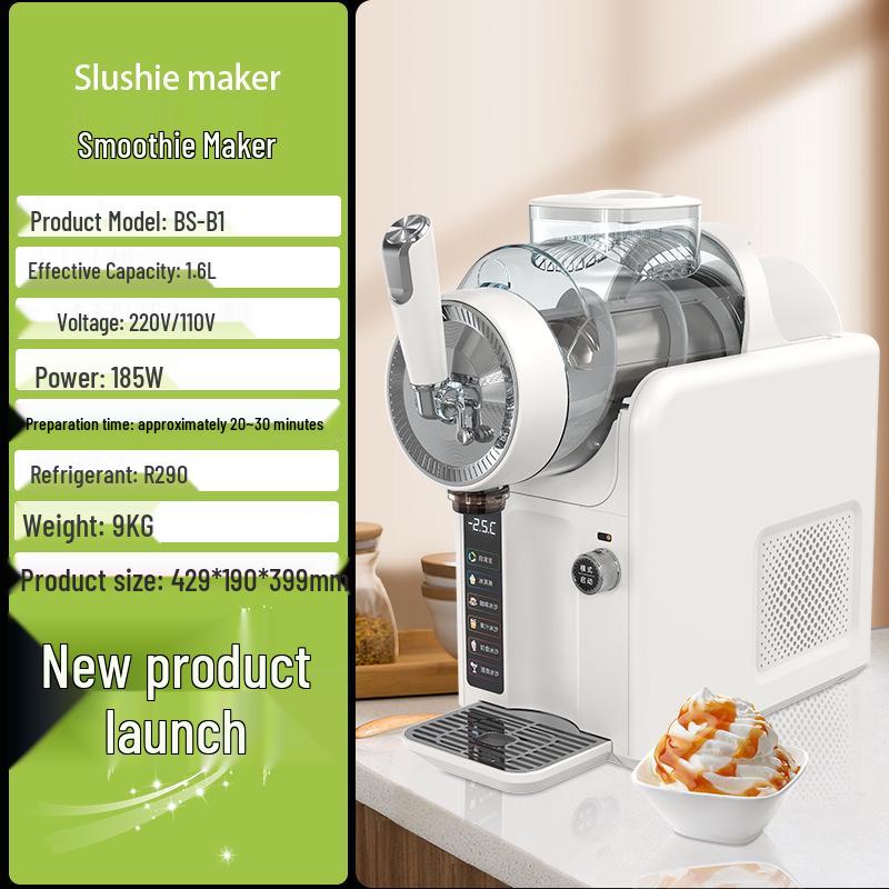 Компактная машина для таяния снега и приготовления мороженого: Многофункциональная функция самоочистки для молочных коктейлей, смузи и ледяных напитков.