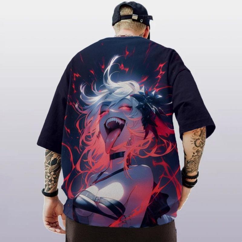 Новая мужская футболка с принтом 3D-анимированного персонажа, футболка с коротким рукавом, уличная хип-хоп одежда, большие футболки с коротким рукавом для мужчин