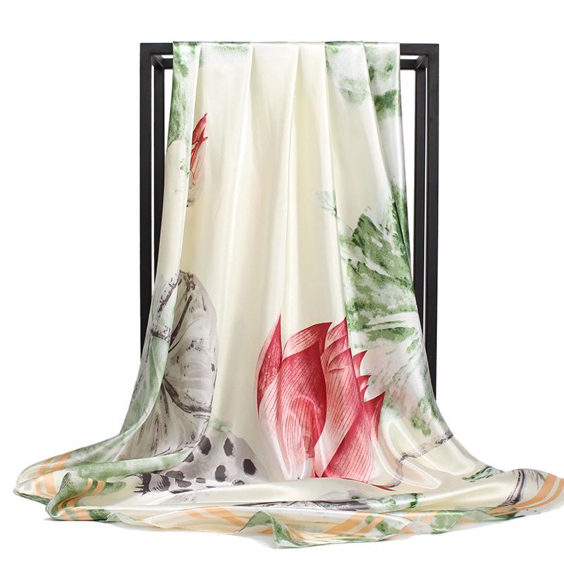 High-quality Luxurious Silk Scarves Headband Scarfs Neck Scarf For Women Chain Silk Scarf Women's Decorative Shawl