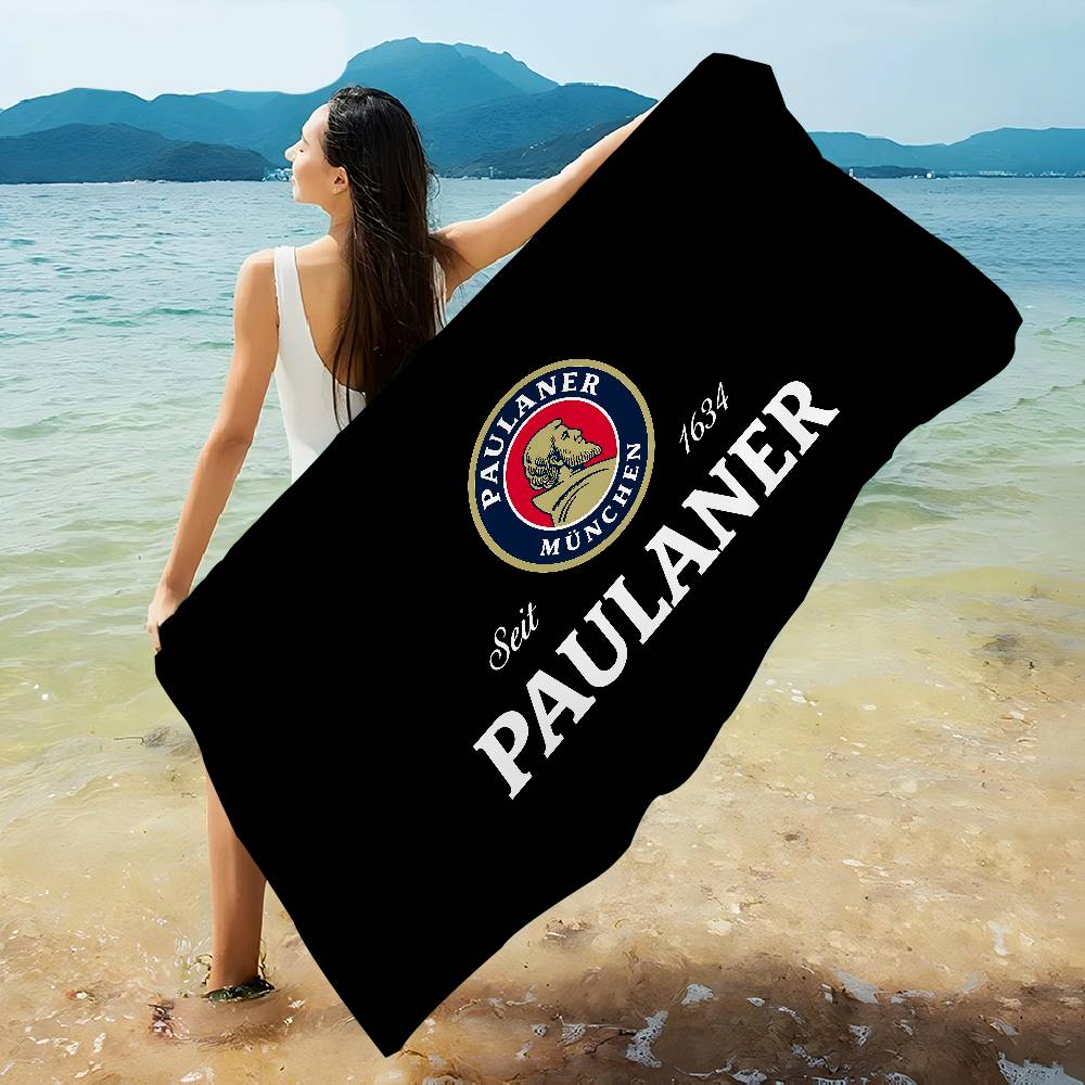 Немецкое пиво Paulaner Микрофибровое одеяло Быстросохнущие пляжные полотенца Большой размер Печать Супервпитывающее полотенце-одеяло для бассейна