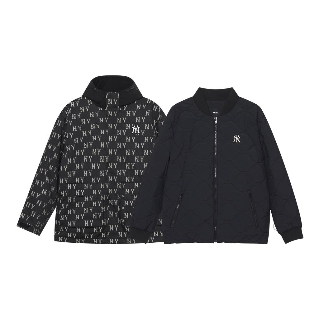 New MLB MONOGRAM Collection New York Yankees FW24 Windproof Jackets & Coats Puffer Jacket Unisex Black 3AWJM0646-50BKS