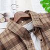 Spring Women Long Sleeve Plaid Shirts Casual Loose Lapel Turn Down Collar Blouses Tops