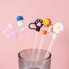 Cartoon Cute Drinking Straw Dust Cap 3D Straw Tips Cover New Silicone Straw Plug  Bottle