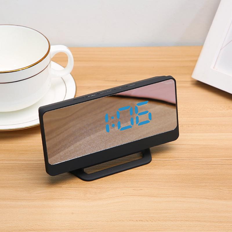 Креативные прикроватные часы, модные светодиодные умные электронные будильники, зеркальные студенческие цифровые настольные часы для сна с дисплеем температуры и даты