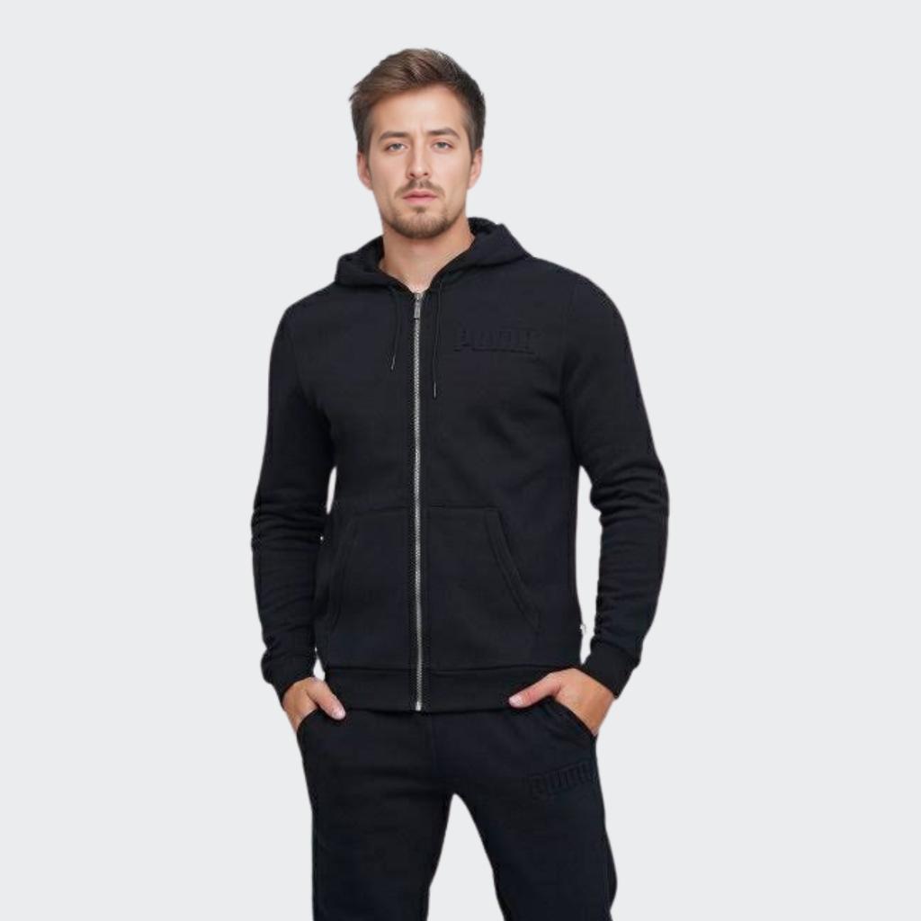 Puma Сплошная повседневная мужская куртка с капюшоном, верхняя одежда, черный 585216-01