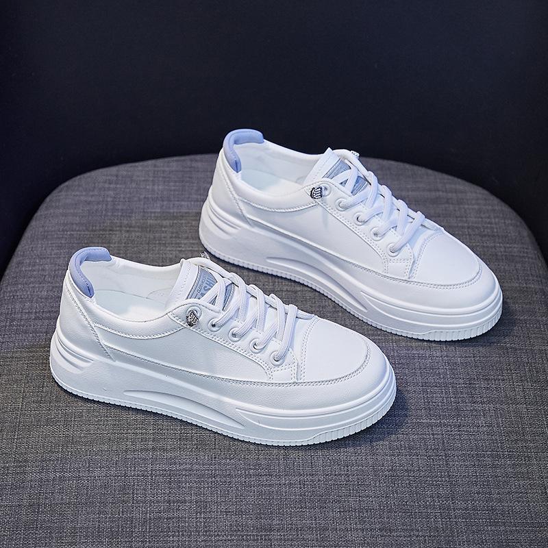 Женская обувь 2024 года, модные дышащие туфли на плоской подошве, женские туфли на платформе со шнуровкой белого цвета, женская повседневная обувь с увеличенным каблуком Zapatos Mujer