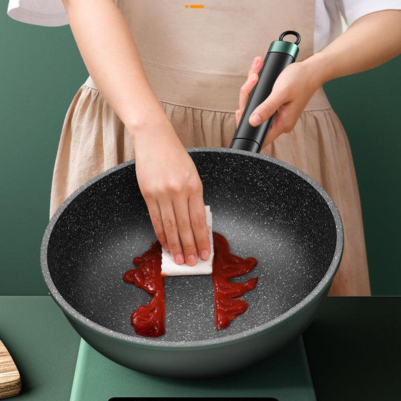 Каменная сковорода Wok Maifan, антипригарная посуда, бытовая индукционная плита вок, бездымная посуда
