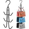 360° Rotatable Metal Purse Hanger for Closet, Handbag Organizer Storage Rack