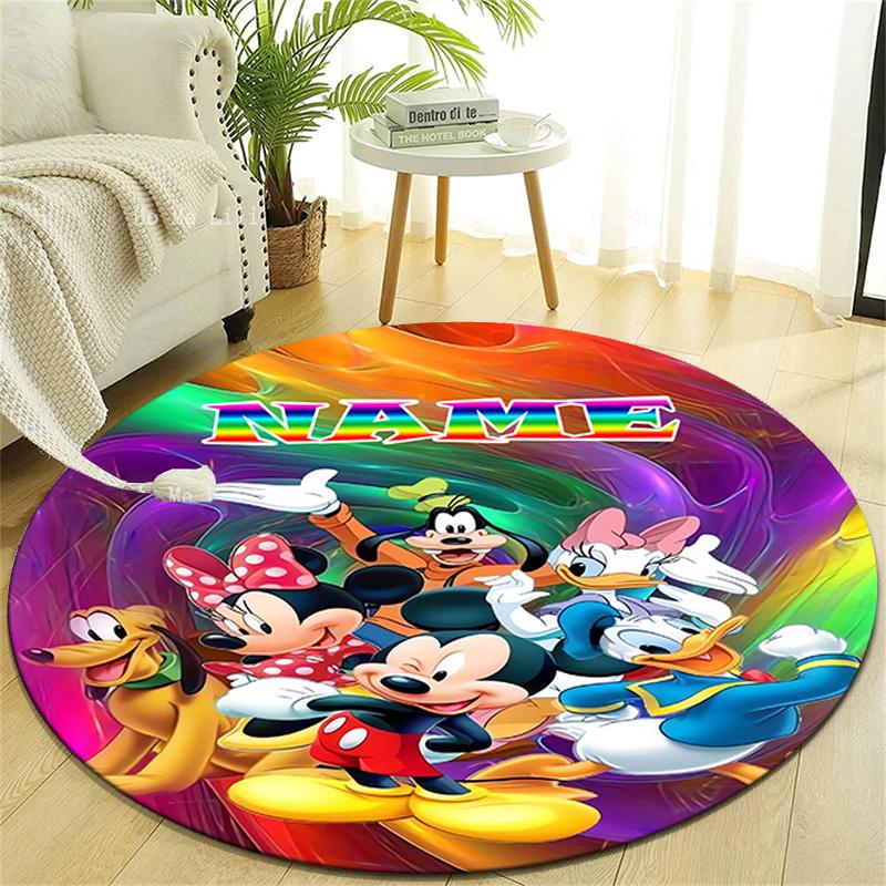 Personalized M-Mickey Round Chair Office Rug - Perfect for Mat, Office Chair & More - Ideal Gift for Birthdays and Holidays
