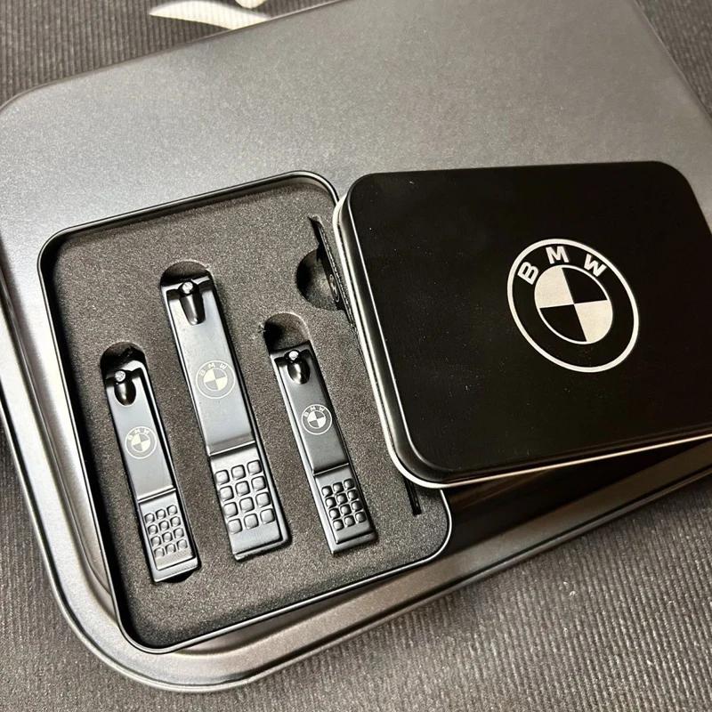 LXEQ4 New For BMW Emblem Manicure Set Personal Care Nail Clipper Kit 4 Pieces Black Matte Nail Clipper Set Grooming Kit Gift Acce